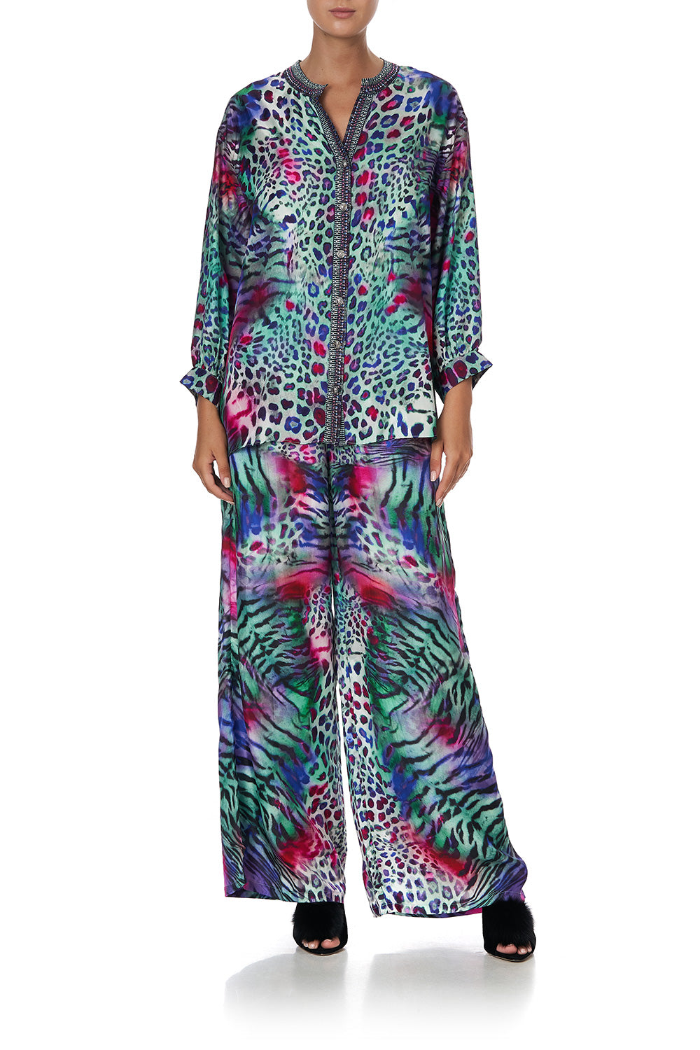 DROPPED SHOULDER BLOUSON SHIRT MIGHTY MEOW