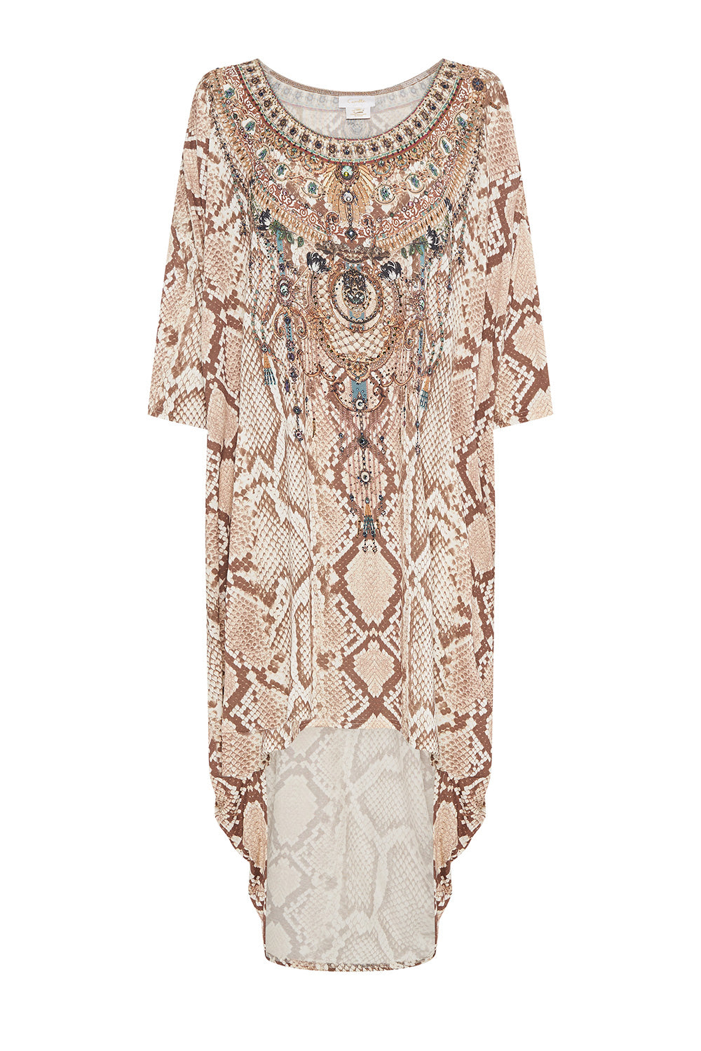 SCOOP BACK HEM LOUNGE DRESS GAZE OF MEDUSA