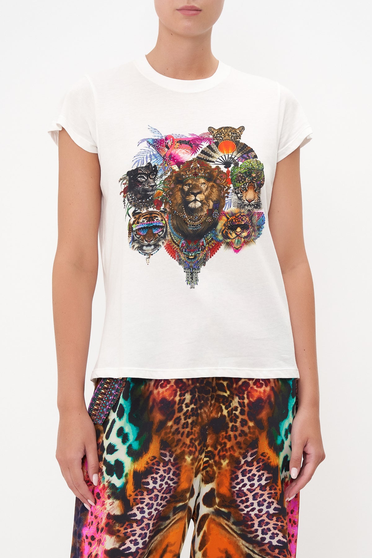 SLIM FIT ROUND NECK T-SHIRT SURREALIST XANADU