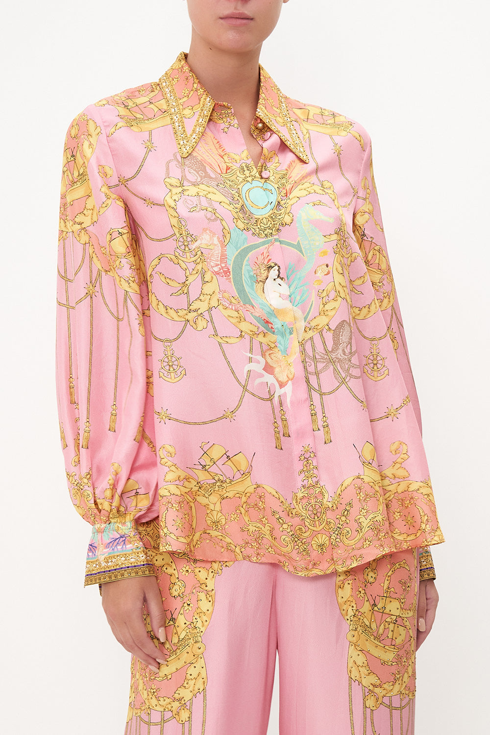 CURVED COLLAR BLOUSE MERMAID MOTEL