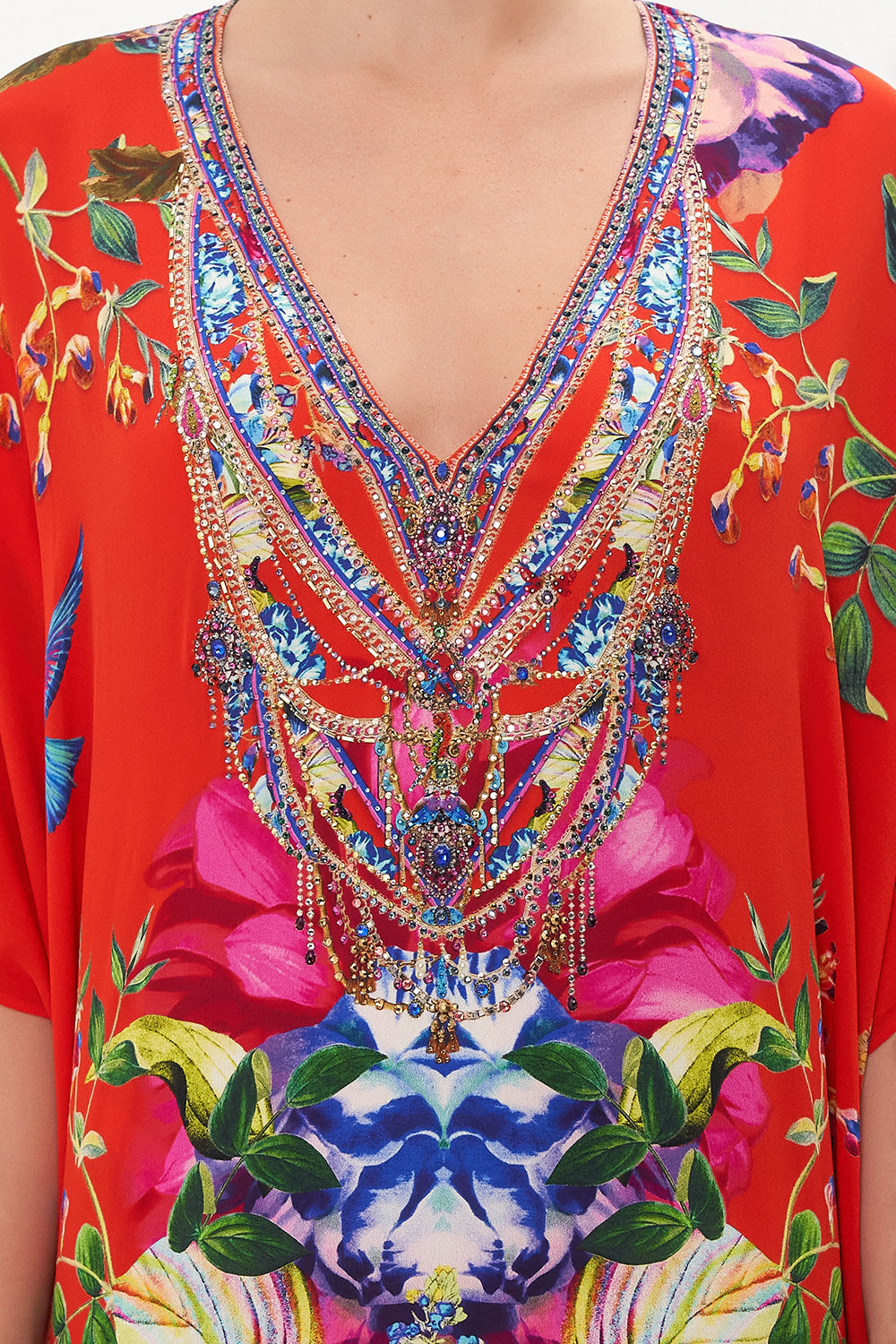 RECTANGULAR V NECK KAFTAN BIRDS OF A FEATHER