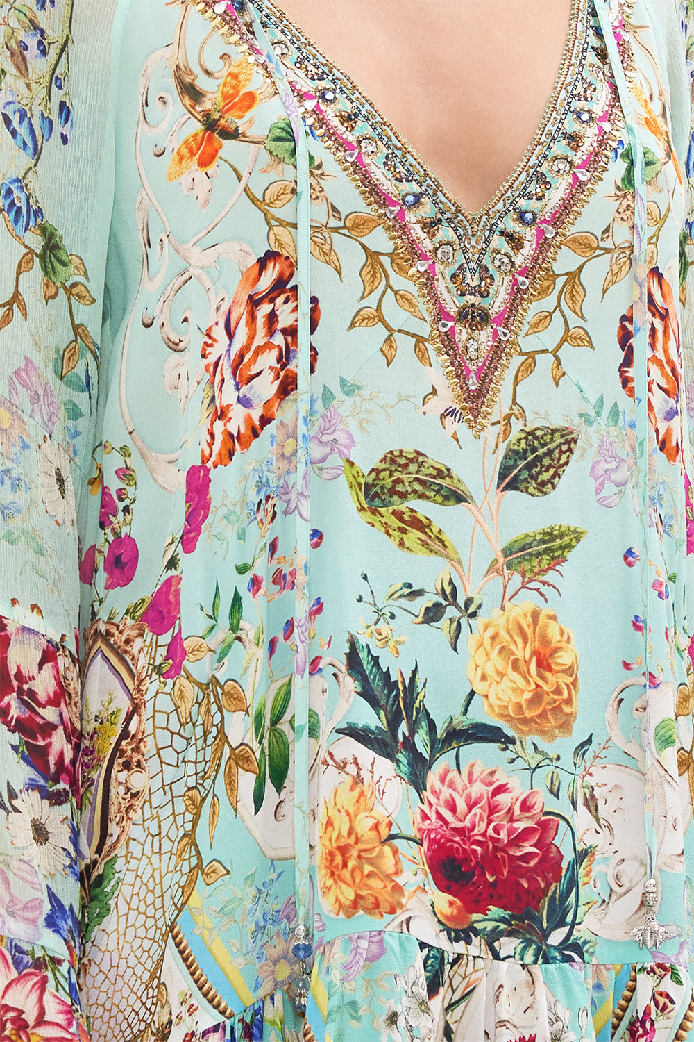 A-LINE GATHERED PANEL DRESS HONEY HONEY