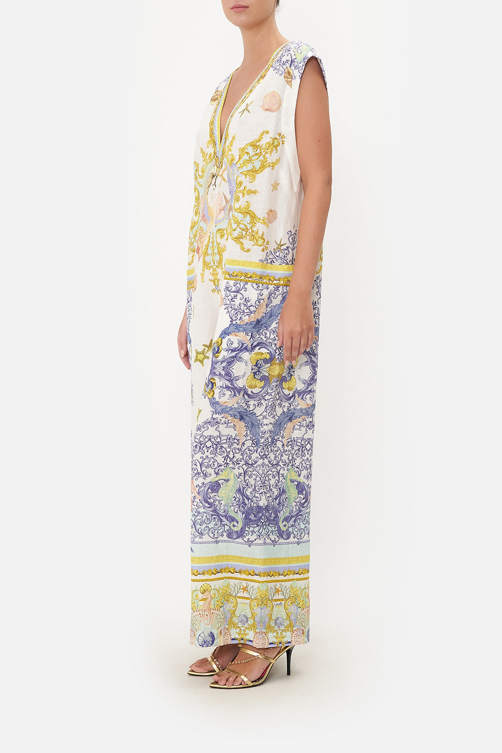 V NECK JUMPSUIT WITH PATCH POCKETS STAR OF THE SEA