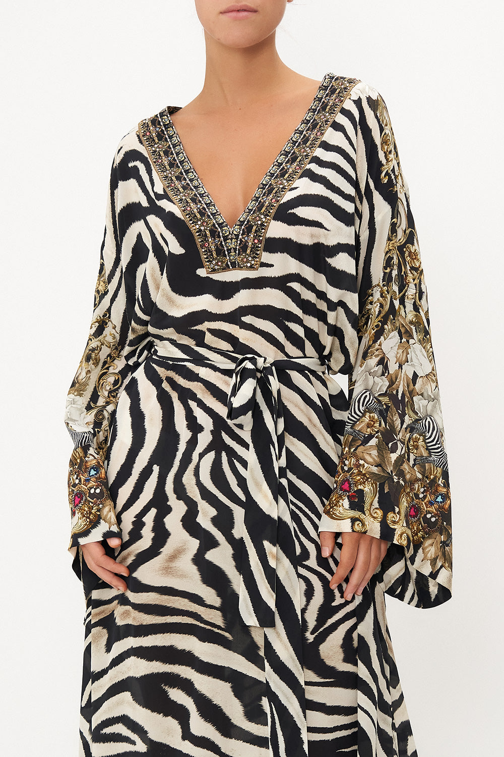 DEEP V KAFTAN WITH SLEEVE TABS EARN YOUR STRIPES