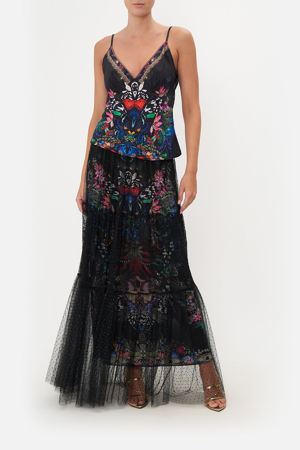 V NECK CAMI FLUTTER BY