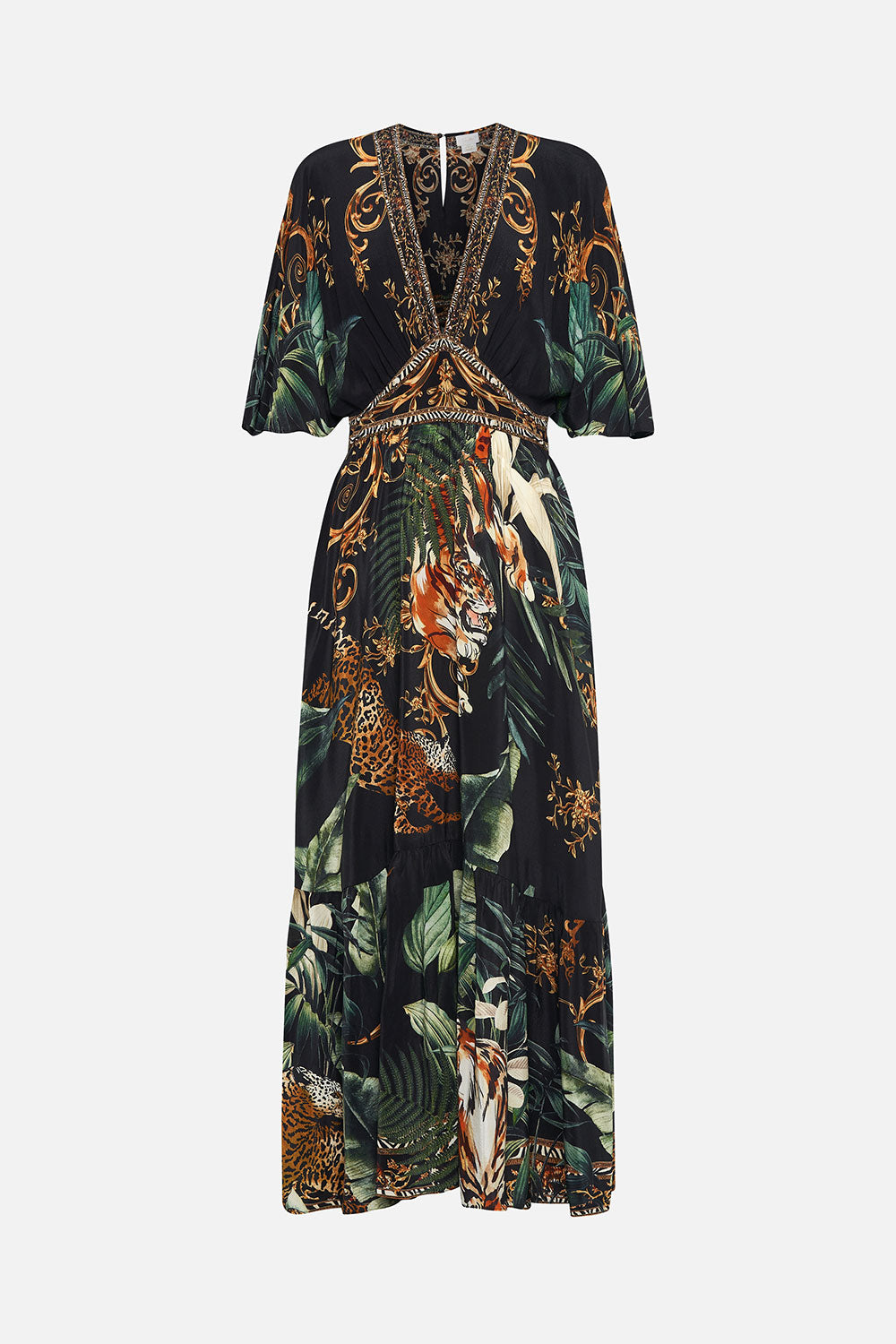 WAISTED DRESS WITH HEM RUFFLE EASY TIGER