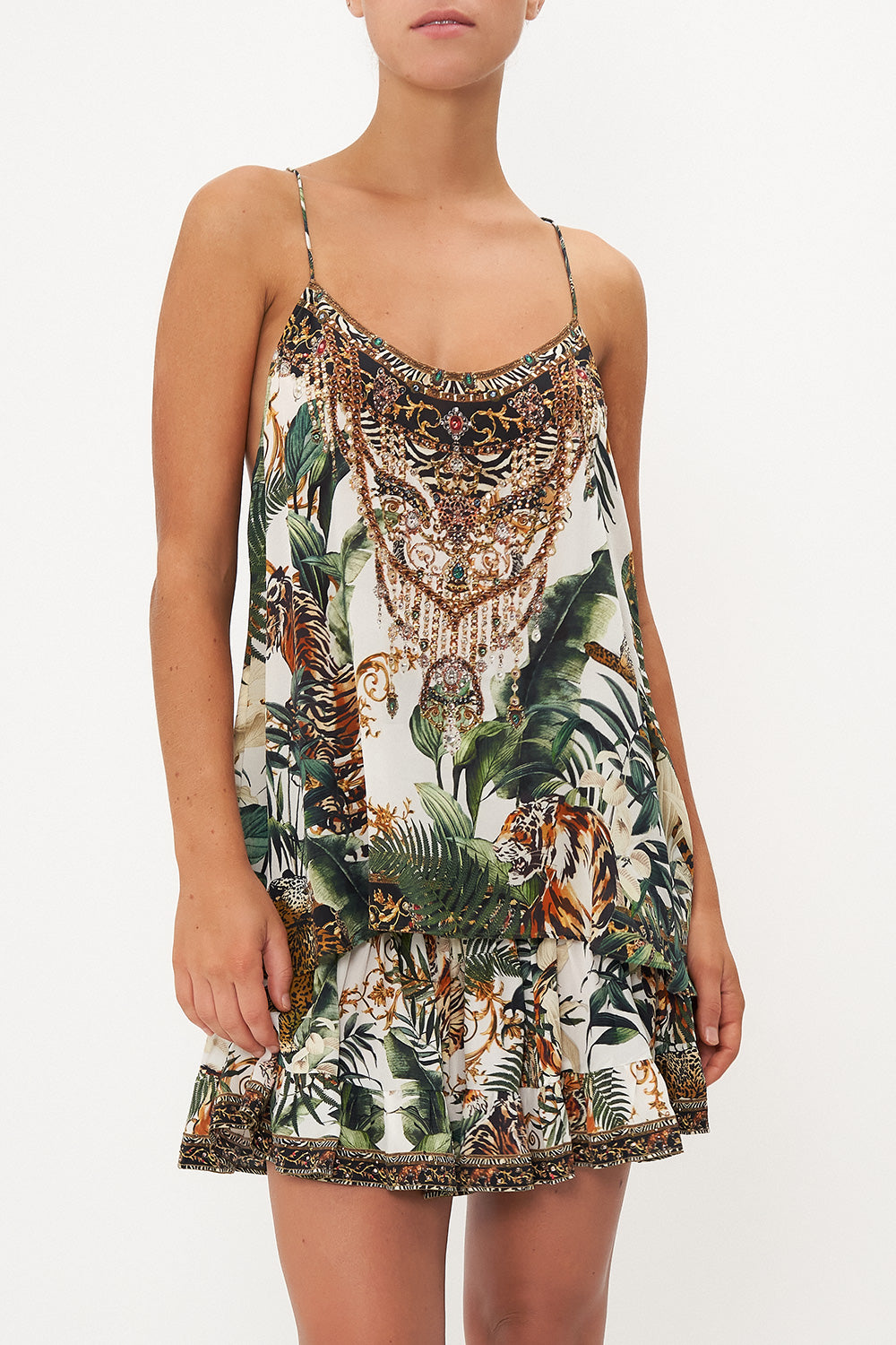 T BACK SHOESTRING TOP TIGER TRAP