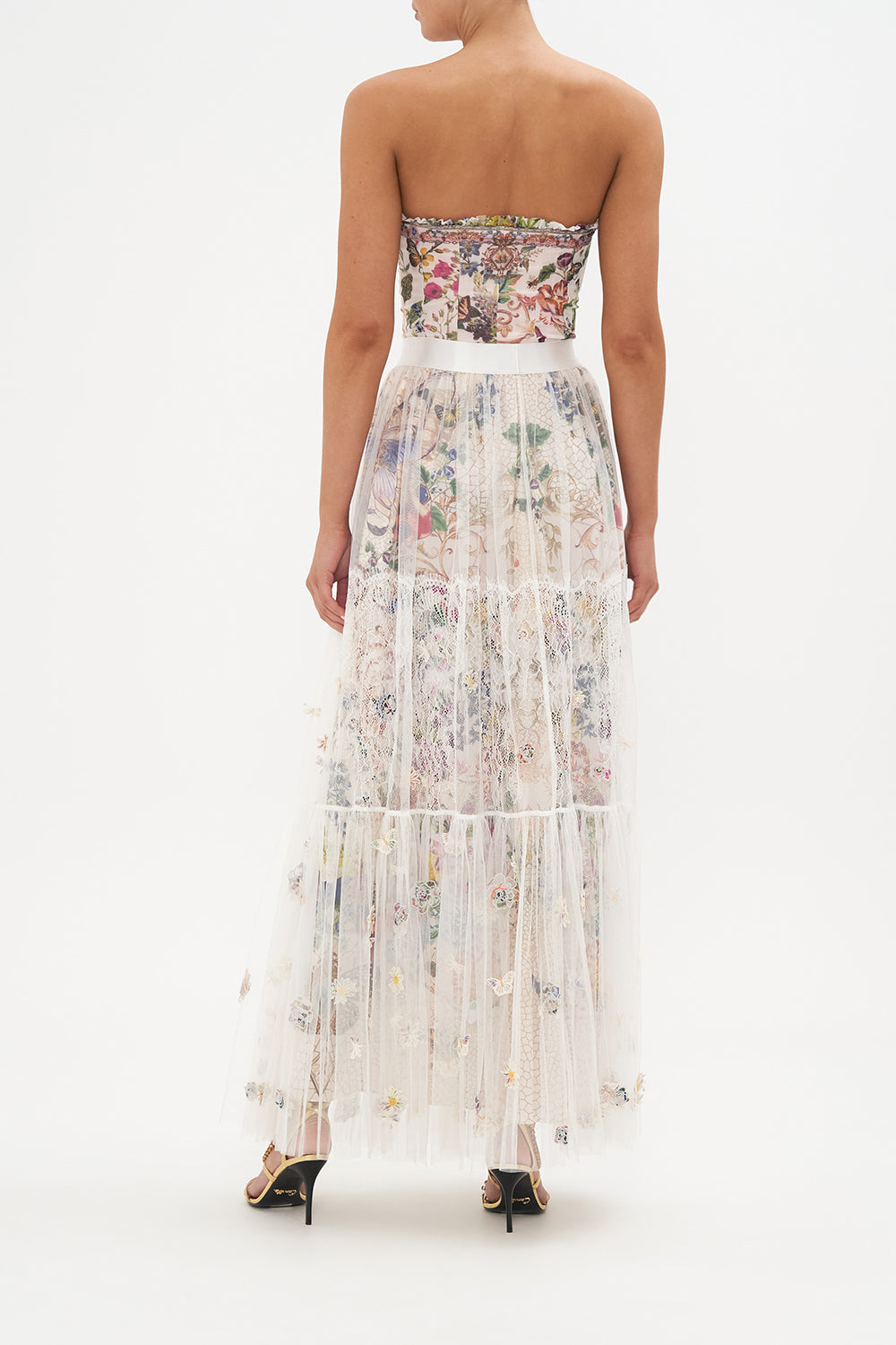 WAISTBAND RUFFLE HEM SKIRT QUEENS BEE HIVE