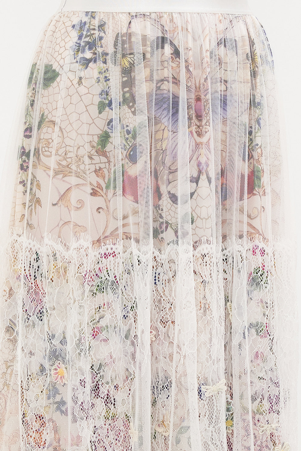 WAISTBAND RUFFLE HEM SKIRT QUEENS BEE HIVE