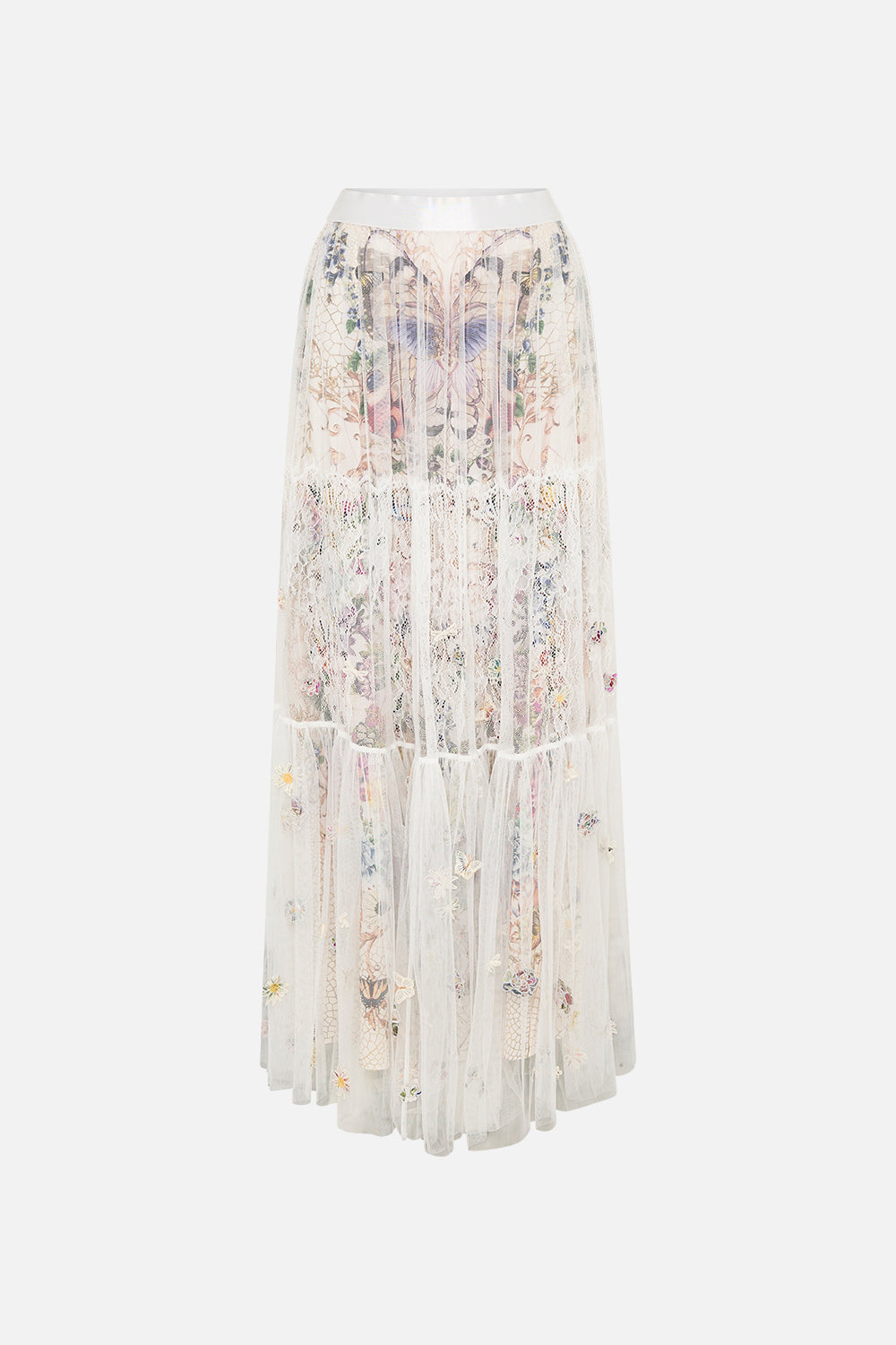 WAISTBAND RUFFLE HEM SKIRT QUEENS BEE HIVE