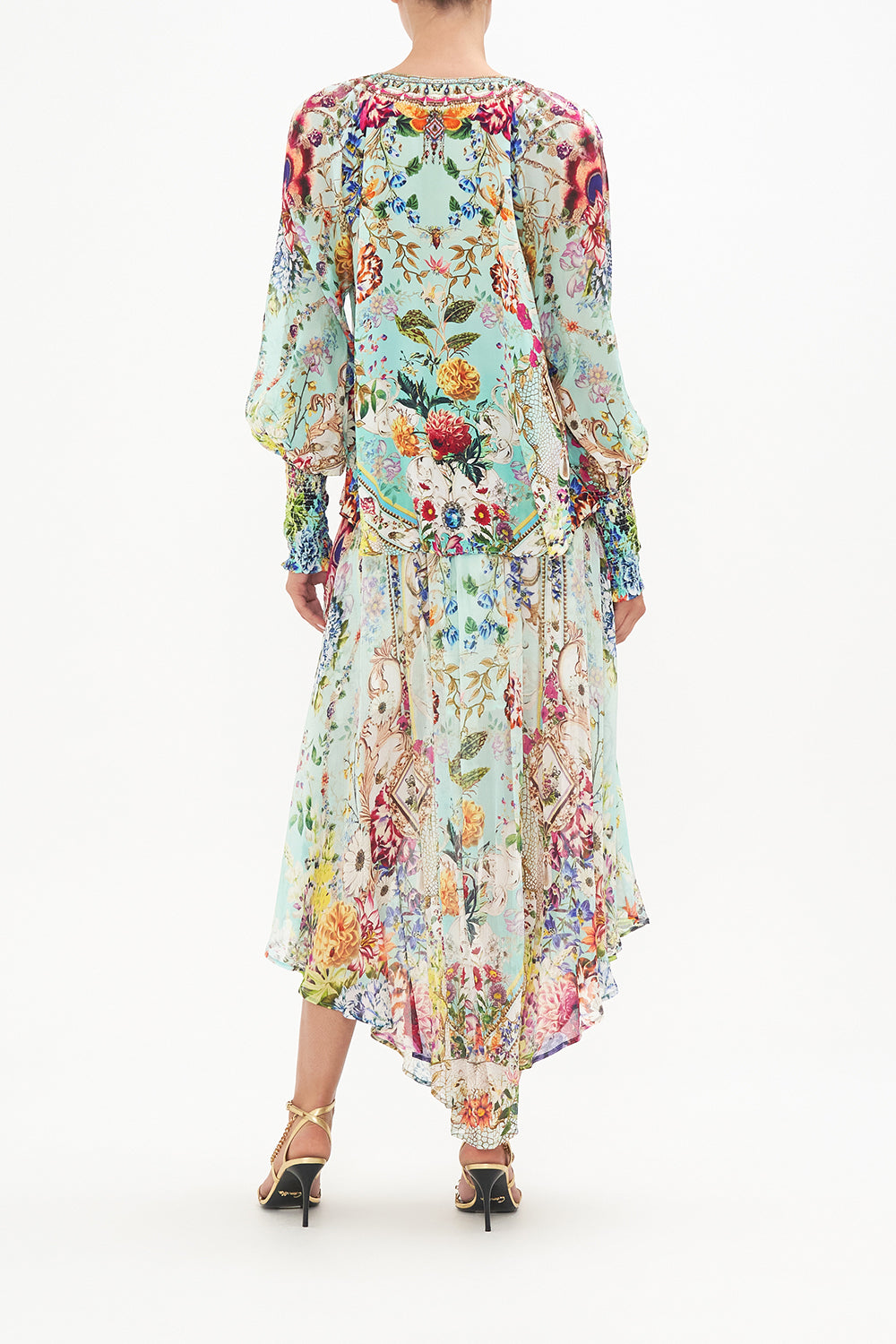 SHIRRED CUFF BLOUSE HONEY HONEY