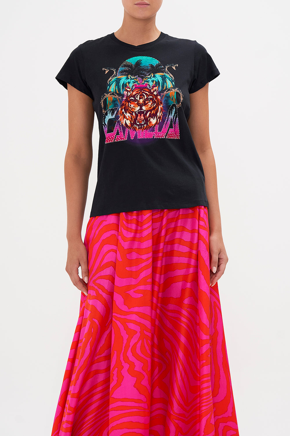 SLIM FIT ROUND NECK T-SHIRT ZEBRA ZONE