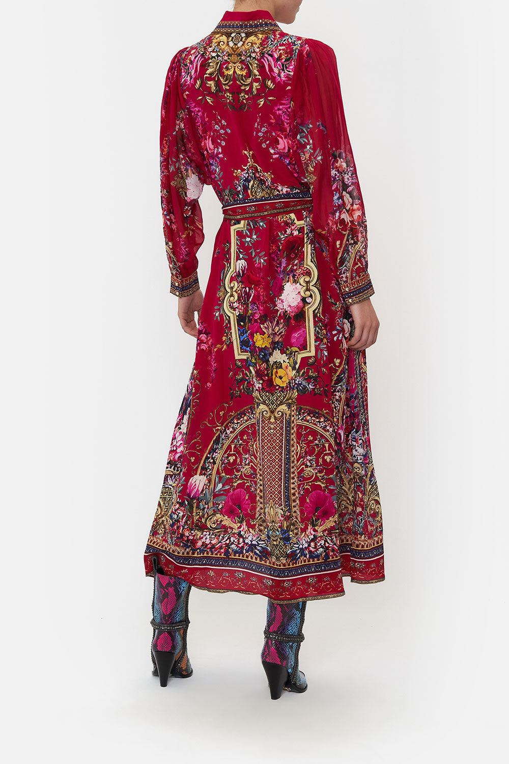 CURVED COLLAR SHIRT DRESS BOHEME BLOOMS