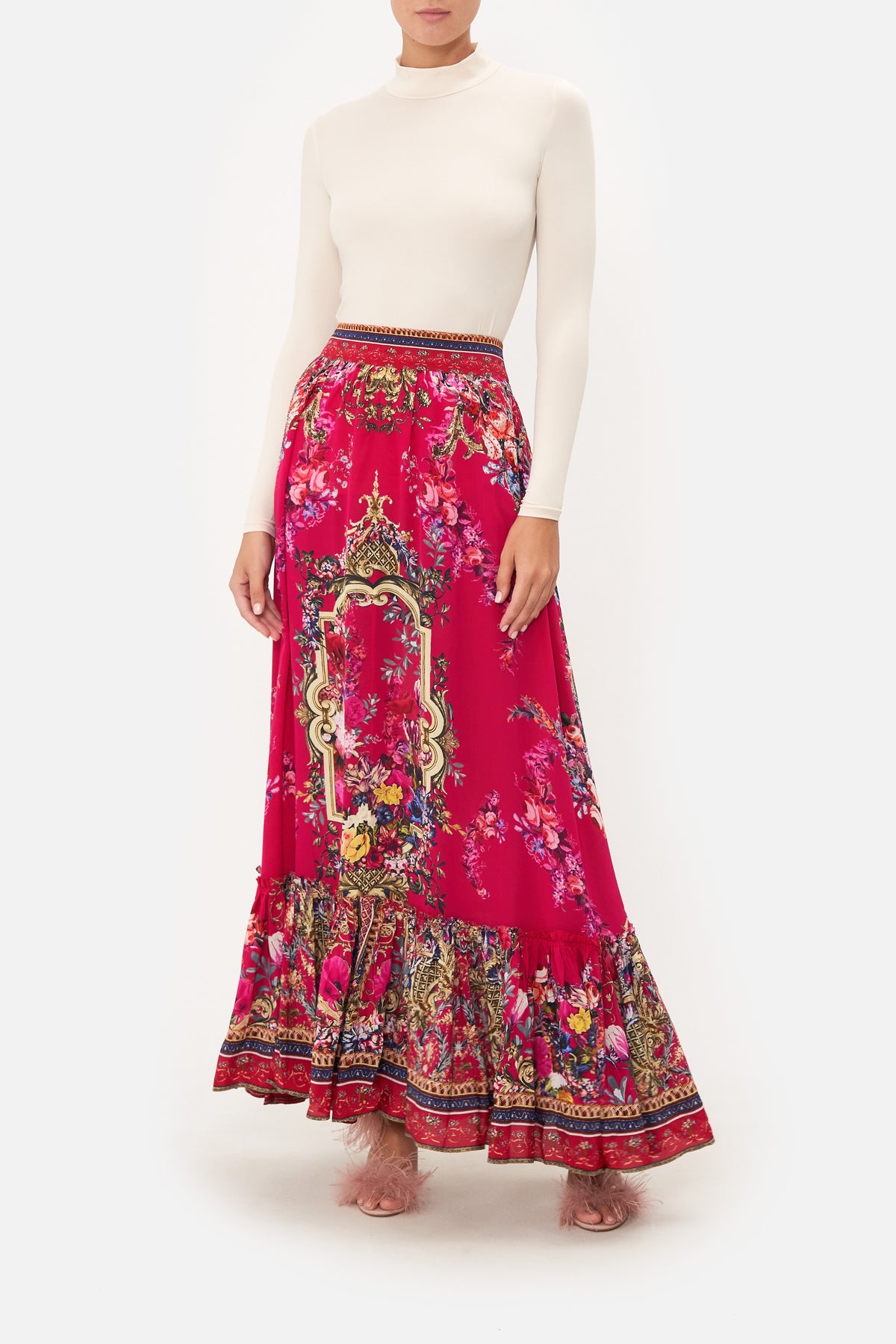 RUFFLE HEM SKIRT BOHEME BLOOMS
