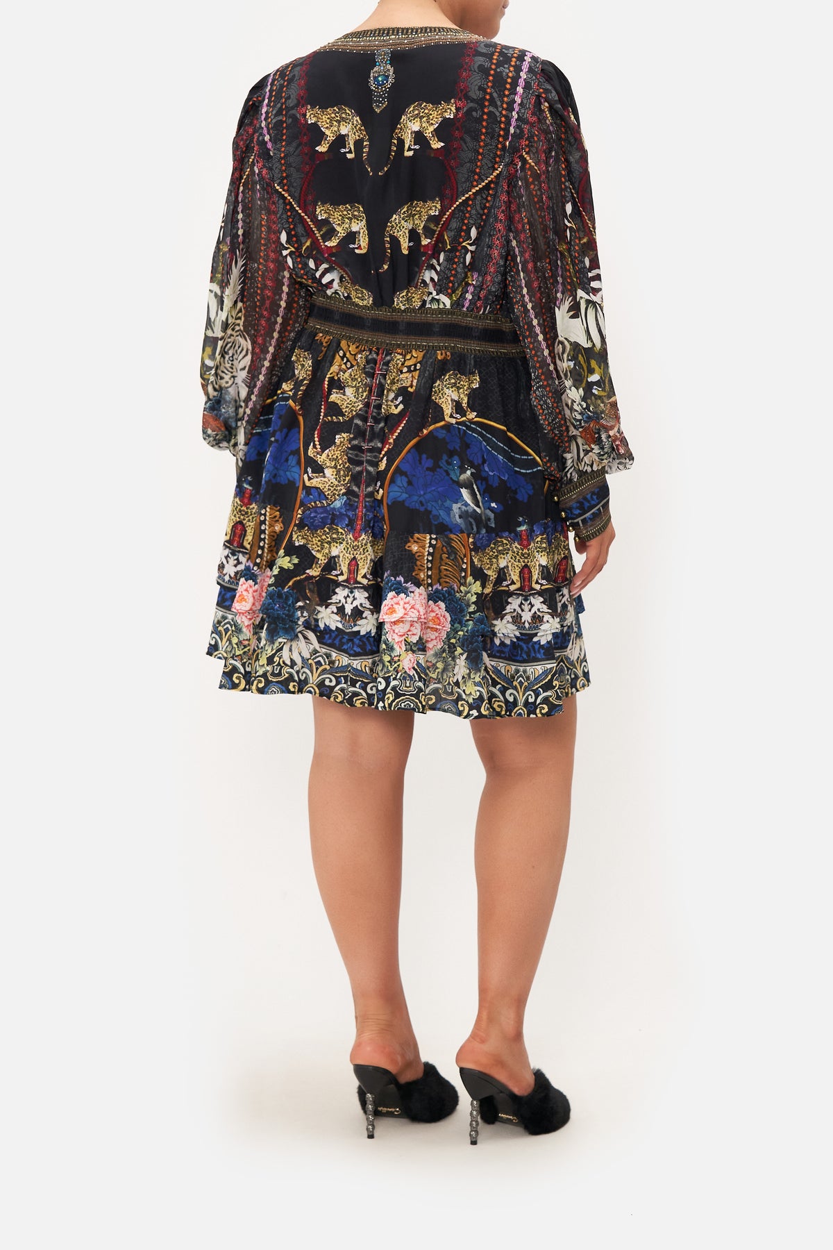 BUTTON FRONT FRILL DRESS HOLLYWOOD HEIST