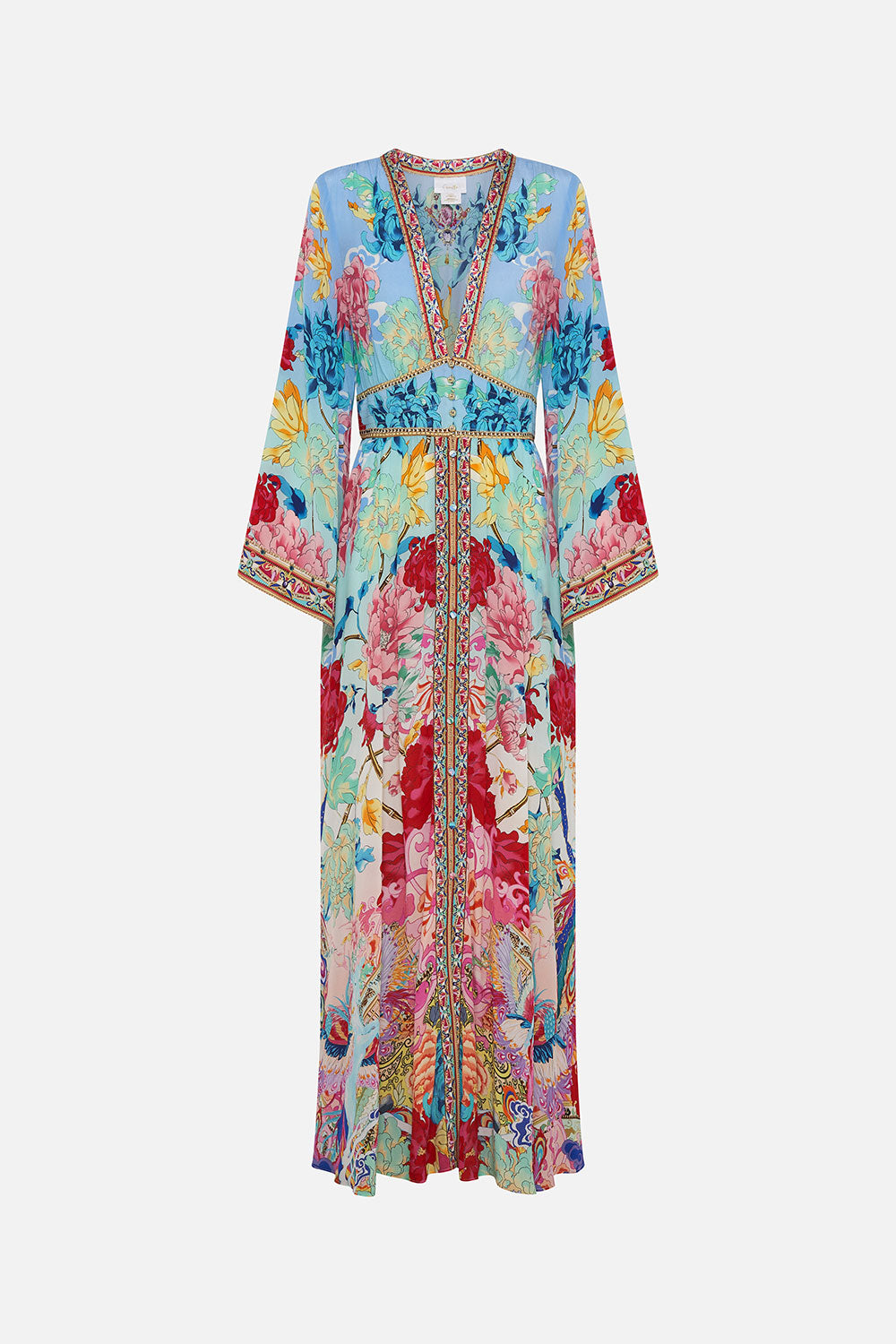KIMONO SLEEVE DRESS WITH SHIRRING DETAIL GO STAG