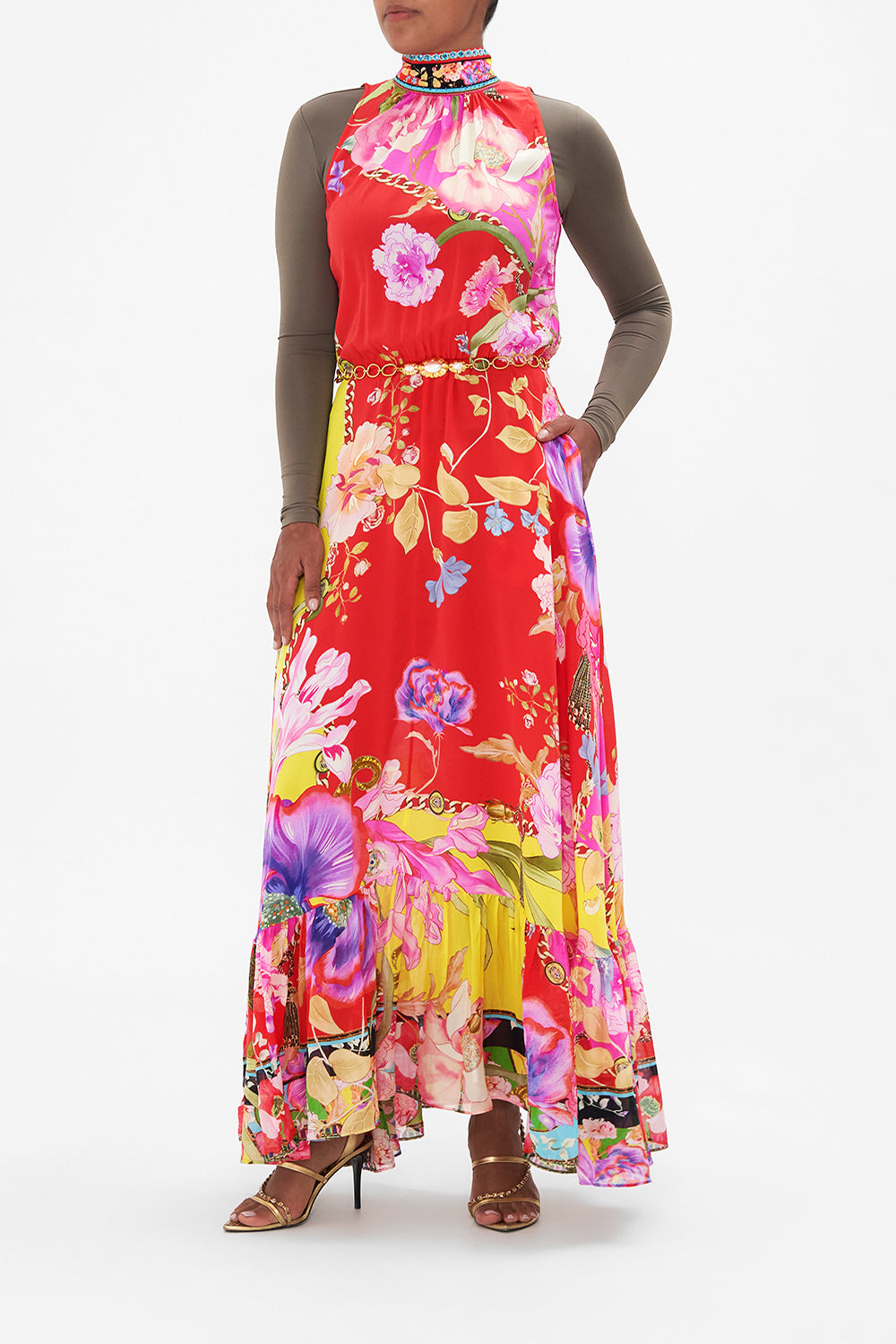 NECKTIE DRESS WITH ELASTICATED WAIST THE BEETLES