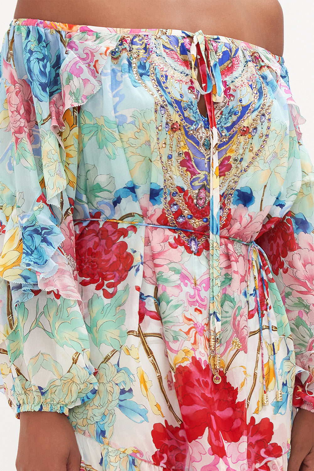 BLOUSON FRILL SLEEVE DRESS GO STAG