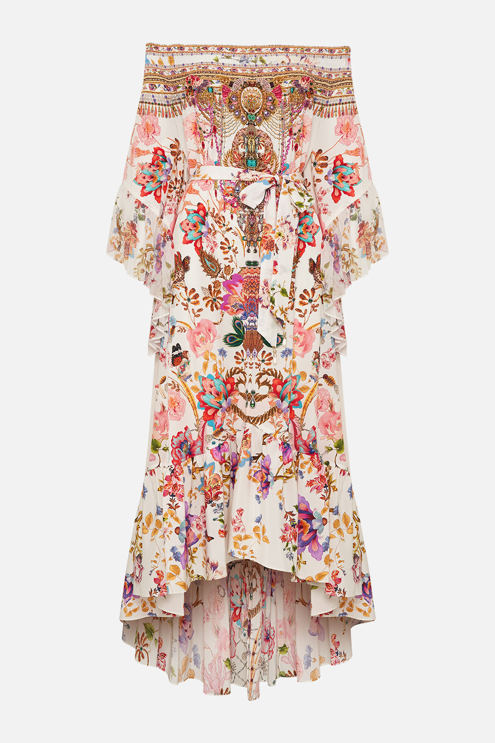 HIGH LOW HEM OFF SHOULDER DRESS SPIDER GIRL