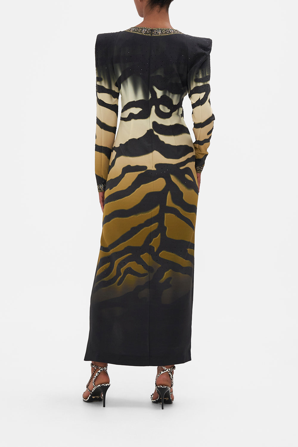 SHOULDER PAD LONG SLEEVE DRESS TAME MY TIGER