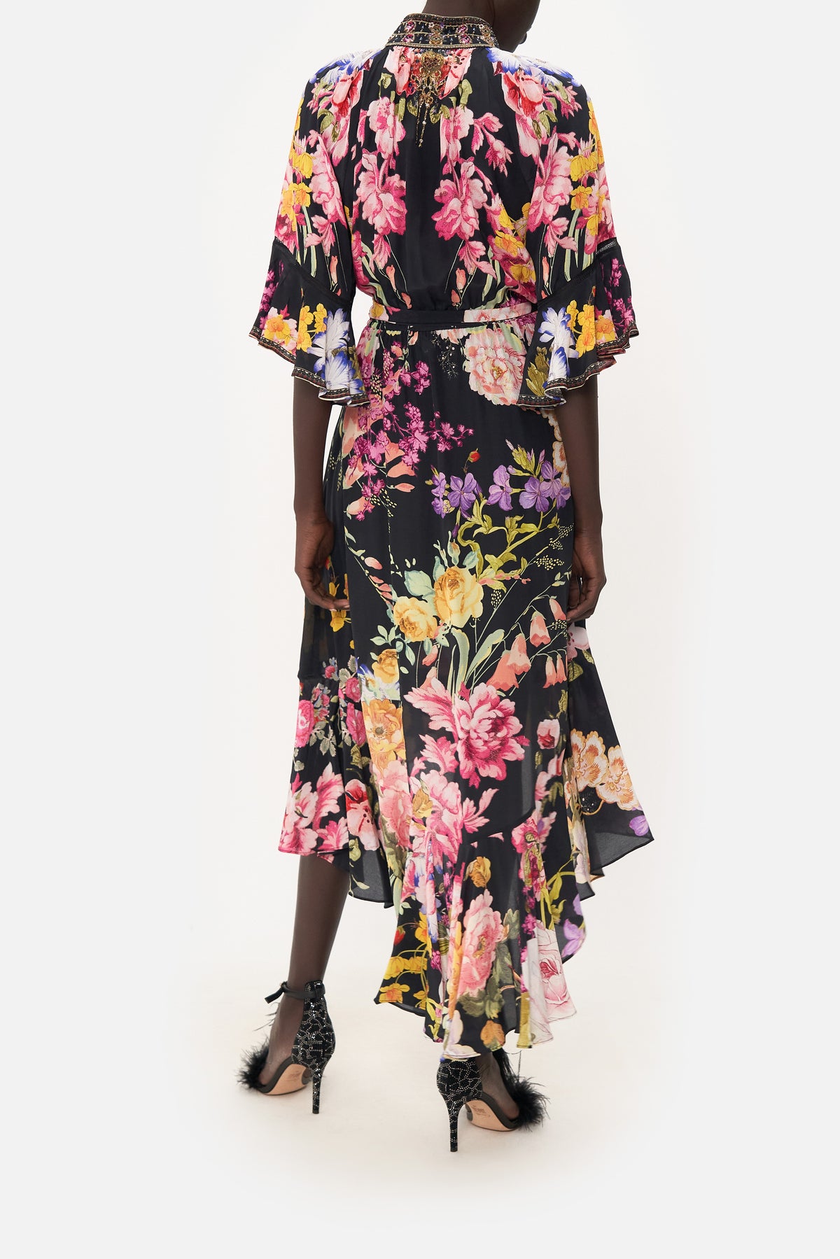 MIDI WRAP DRESS WITH RAGLAN SLEEVE LIBERTINE LADY