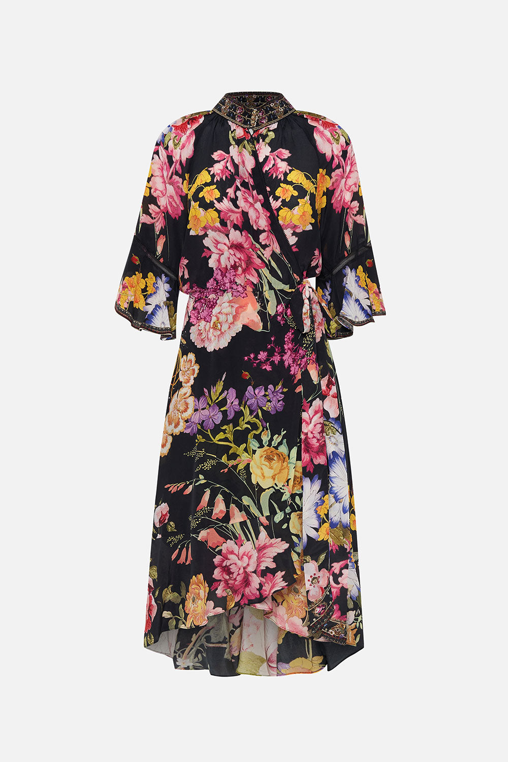 MIDI WRAP DRESS WITH RAGLAN SLEEVE LIBERTINE LADY