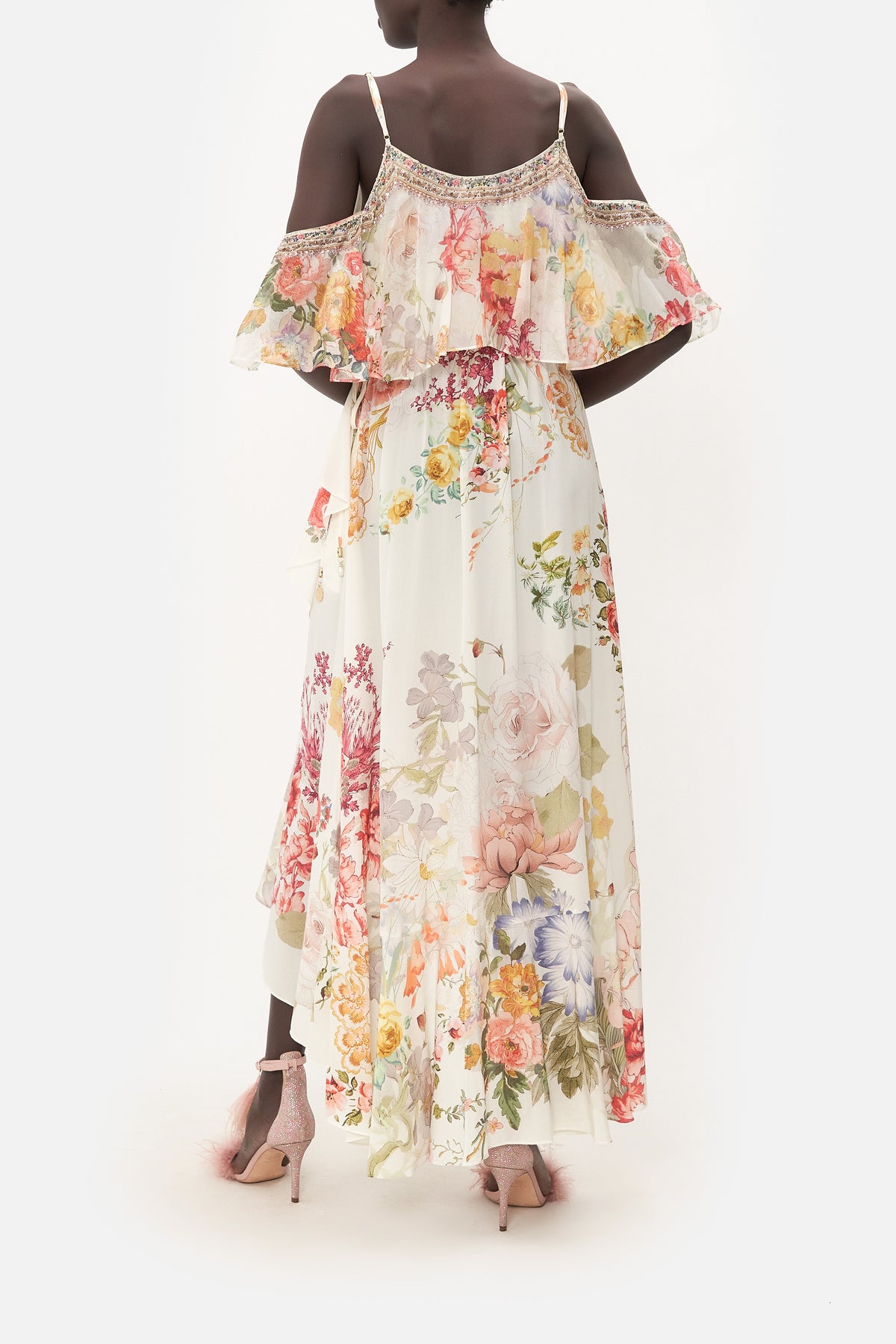 RUFFLE OVERLAYER WRAP DRESS ROMANTIC RITES