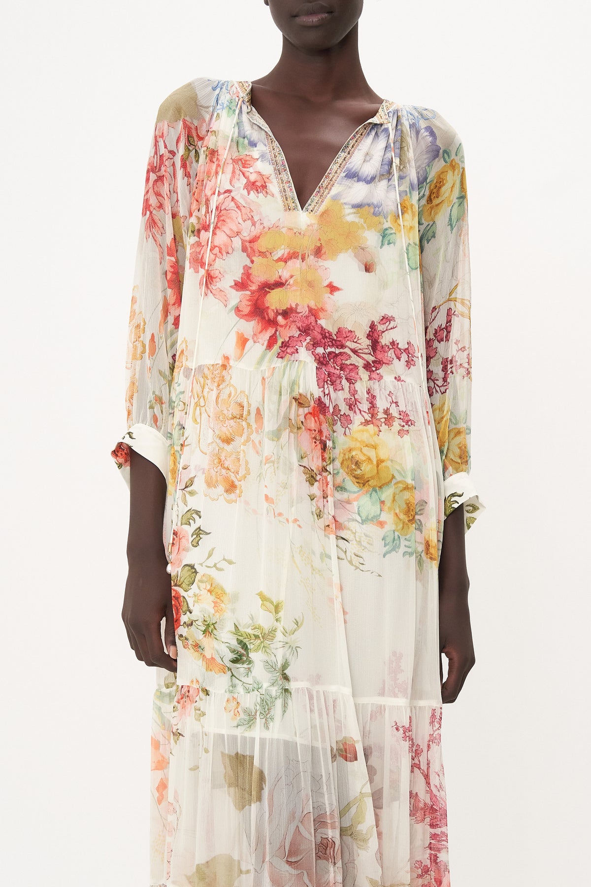 LONG GATHERED PANEL DRESS ROMANTIC RITES