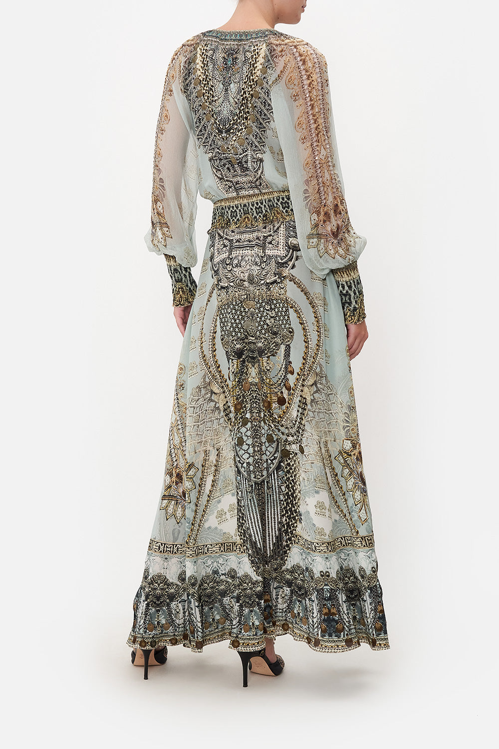 DRESS WITH SHIRRED WAIST AND CUFF FREE ESPIRITU