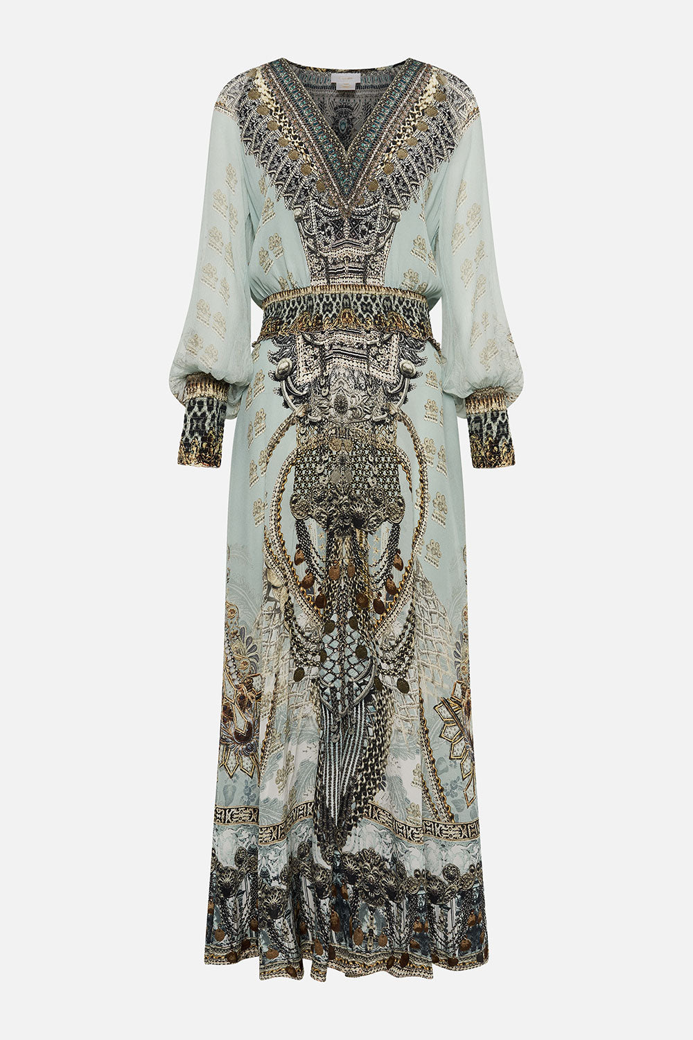 DRESS WITH SHIRRED WAIST AND CUFF FREE ESPIRITU