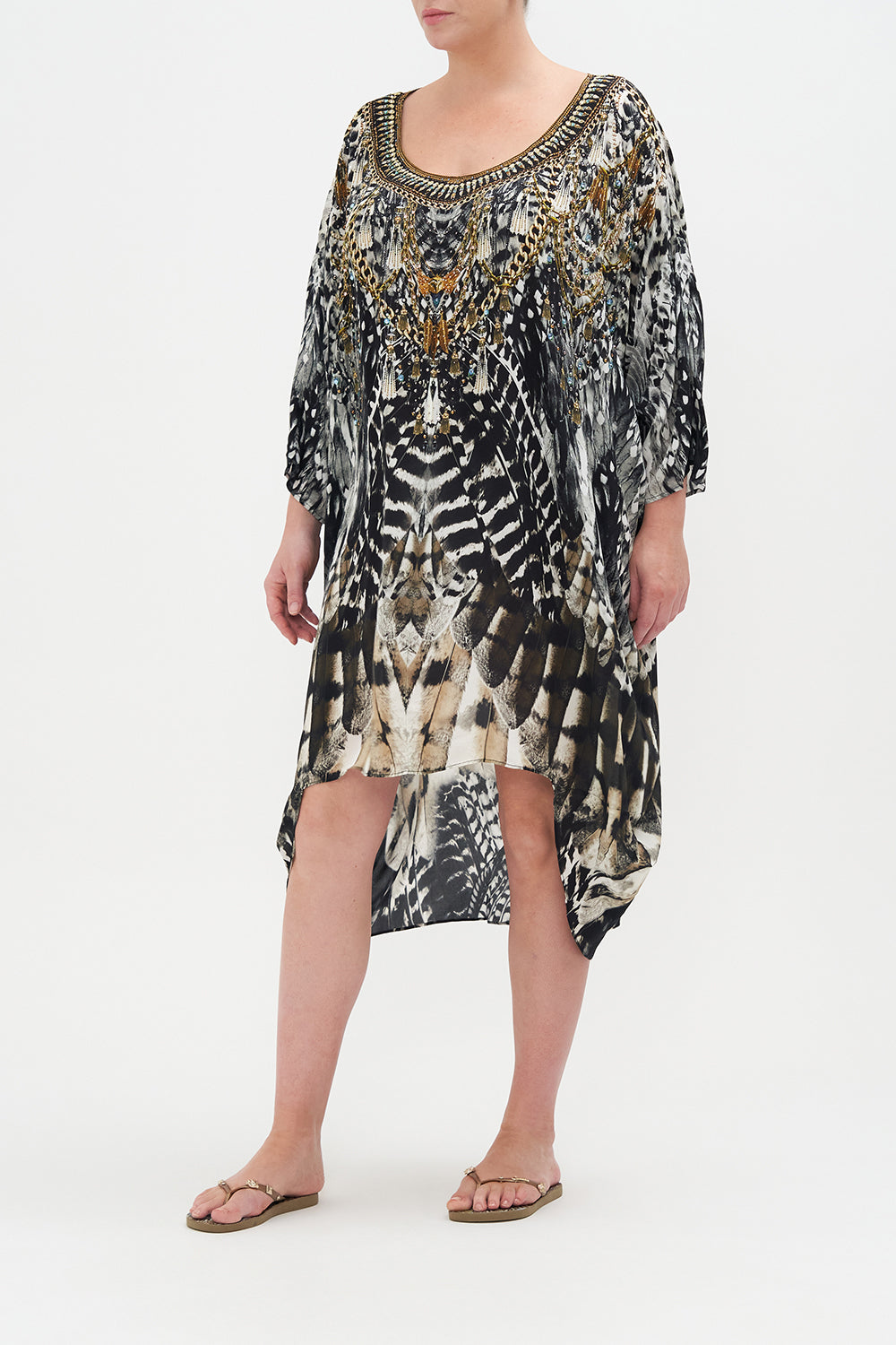 SCOOP BACK HEM DRESS NIGHT OWL