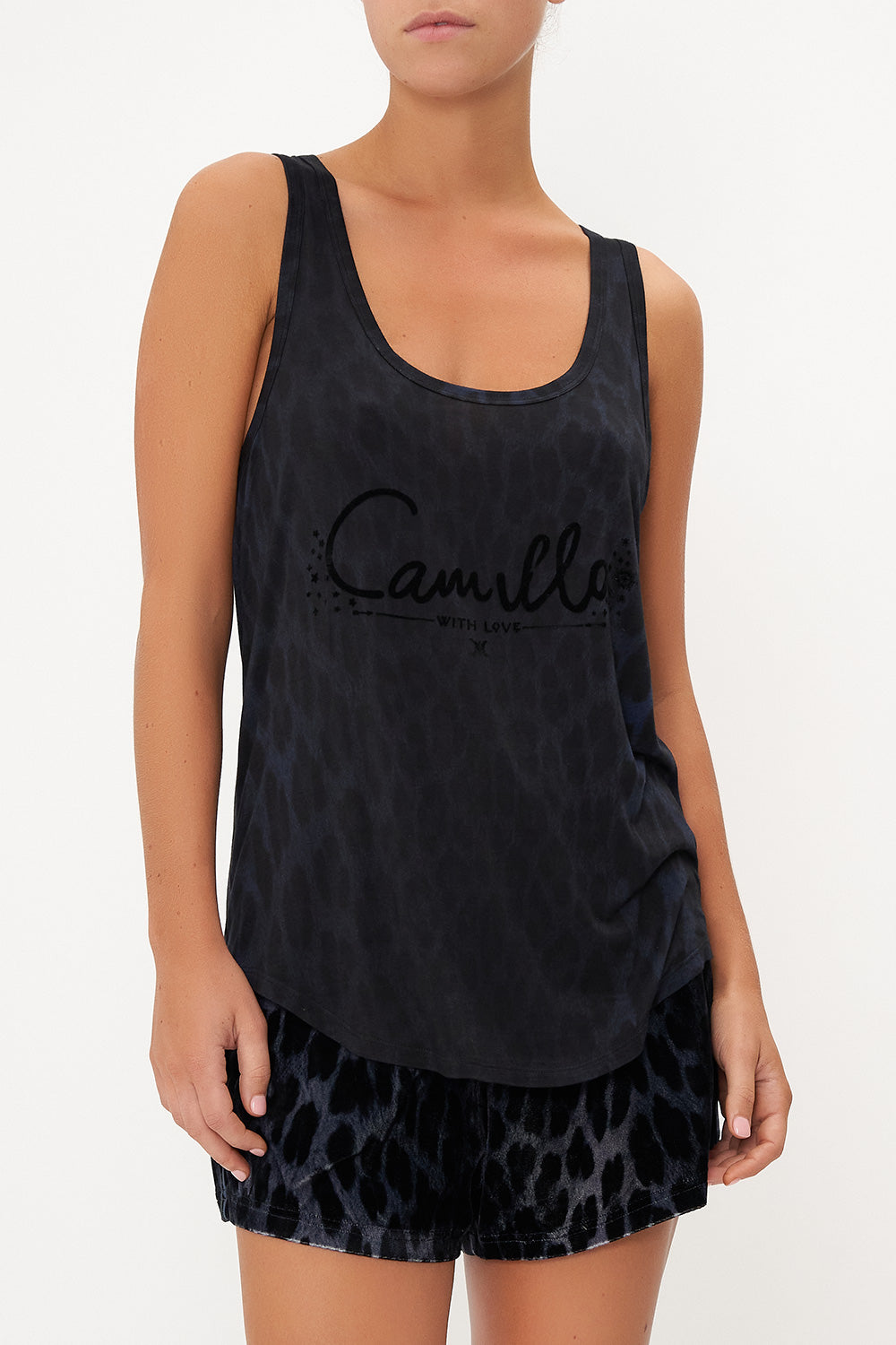 SCOOP NECK TANK SHES A CRAZY CAT