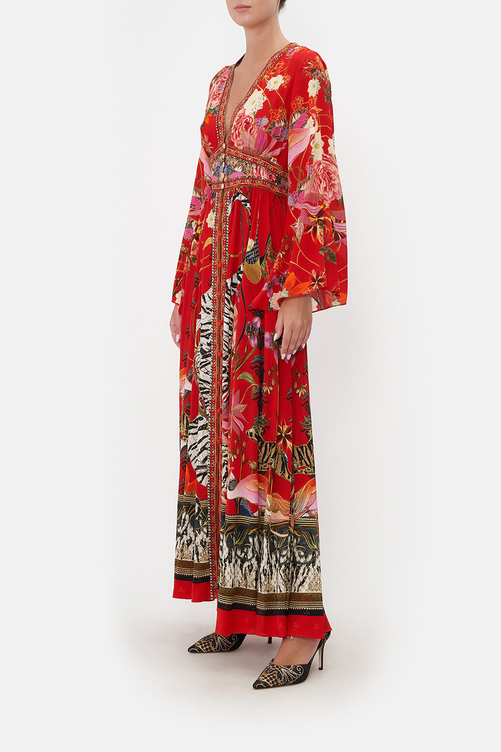 KIMONO SLEEVE DRESS WITH SHIRRING DETAIL THE LEGEND OF ZIBA