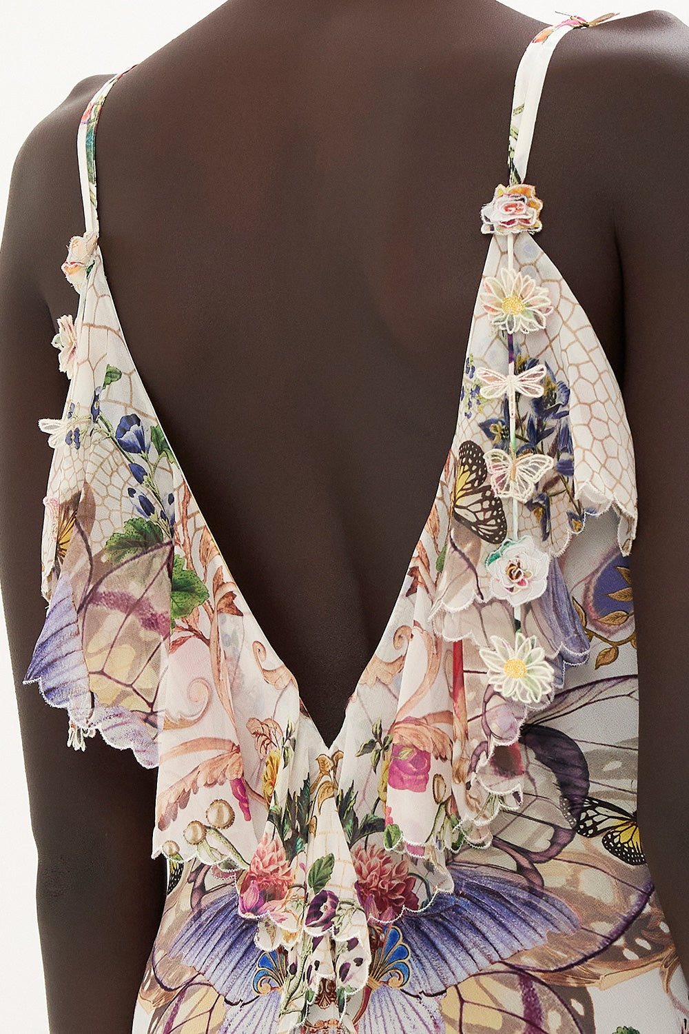 V NECK FULL LENGTH BIAS SLIP DRESS QUEENS BEE HIVE