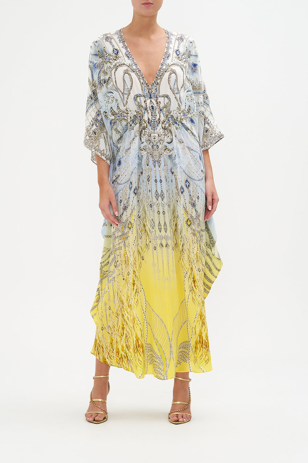 Gathered Waist Kaftan Moon And Back print by CAMILLA