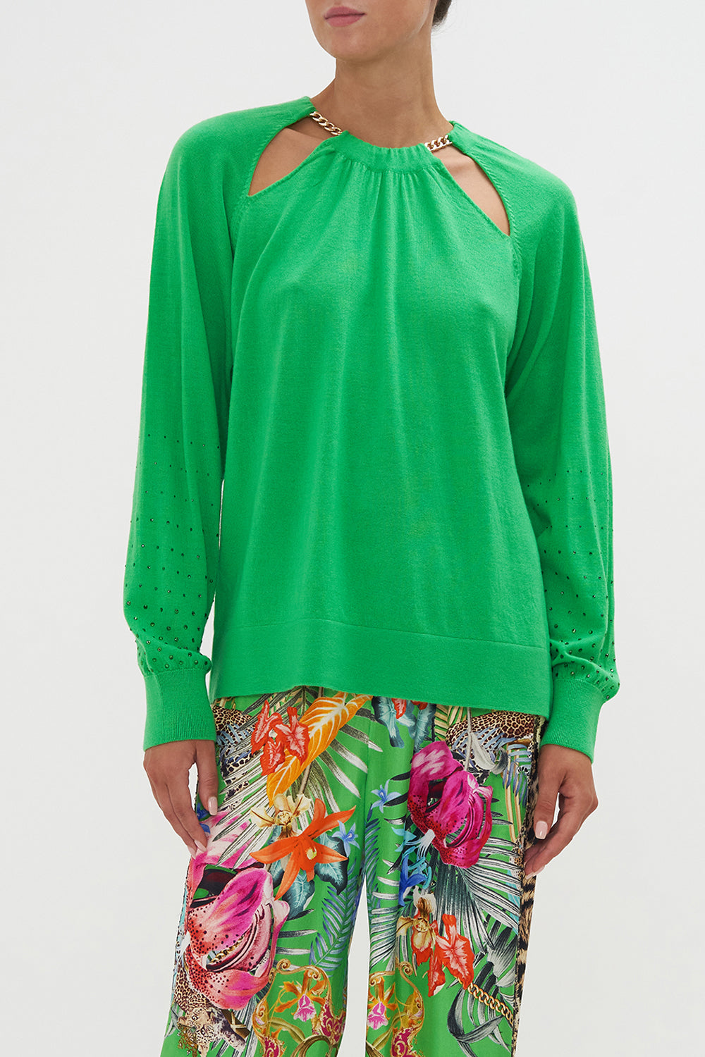 CHAIN DETAIL CUT OUT JUMPER CURIOUS AND CURIOUSER