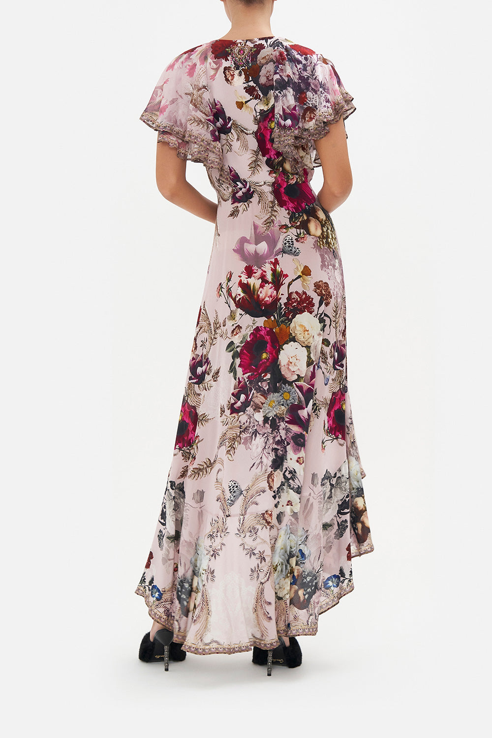 FRILL SLEEVE LONG DRESS GYPSY ROSE