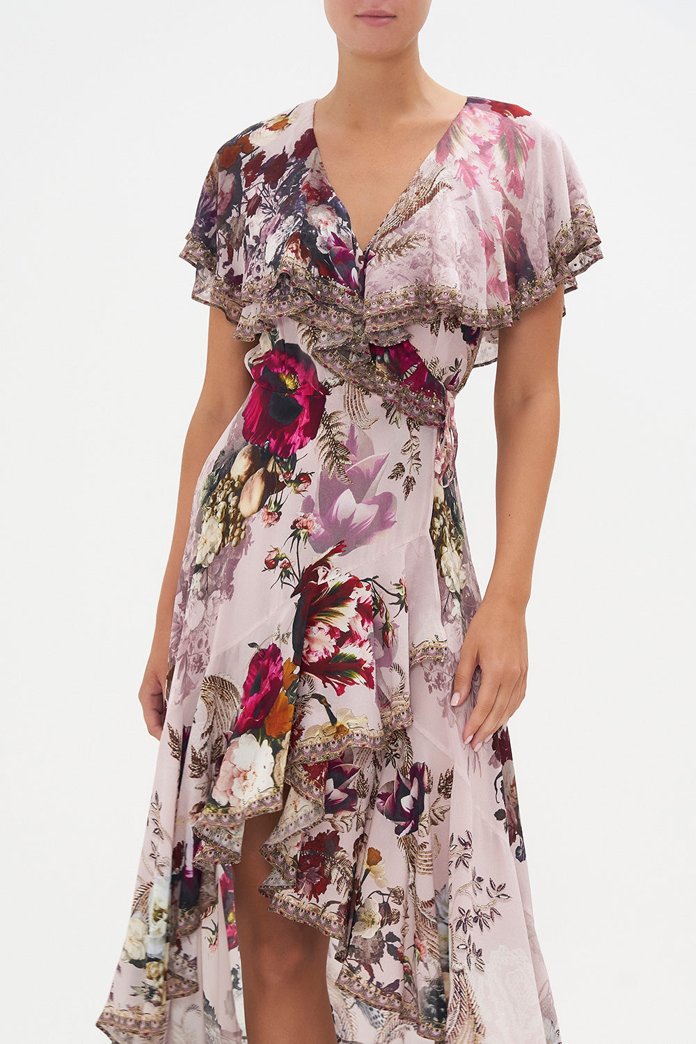 FRILL SLEEVE LONG DRESS GYPSY ROSE