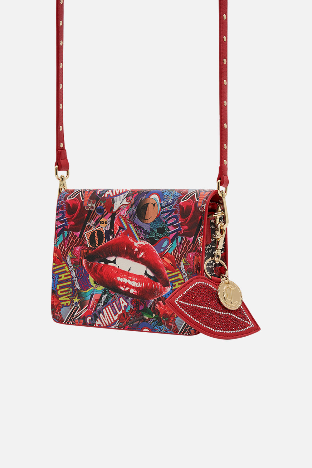 Back product view CAMILLA cross body bag in multicoloured Radical Rebirth print