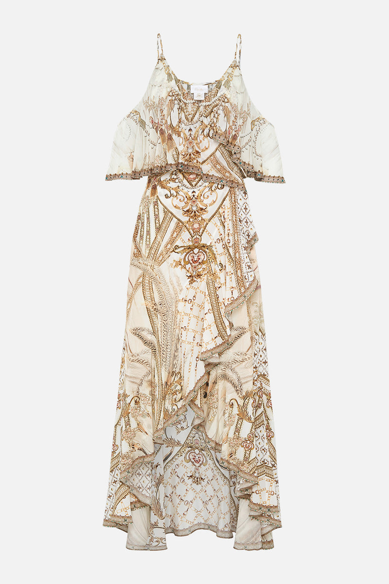 DRAPED FRONT WRAP DRESS SOAR LIKE AN EAGLE