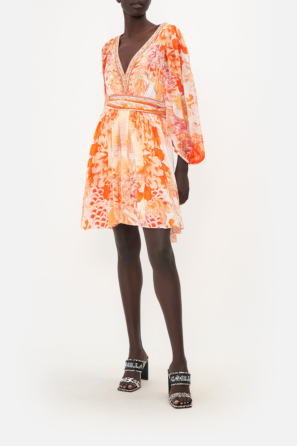 BLOUSON FLARED DRESS DRAGON MOTHER