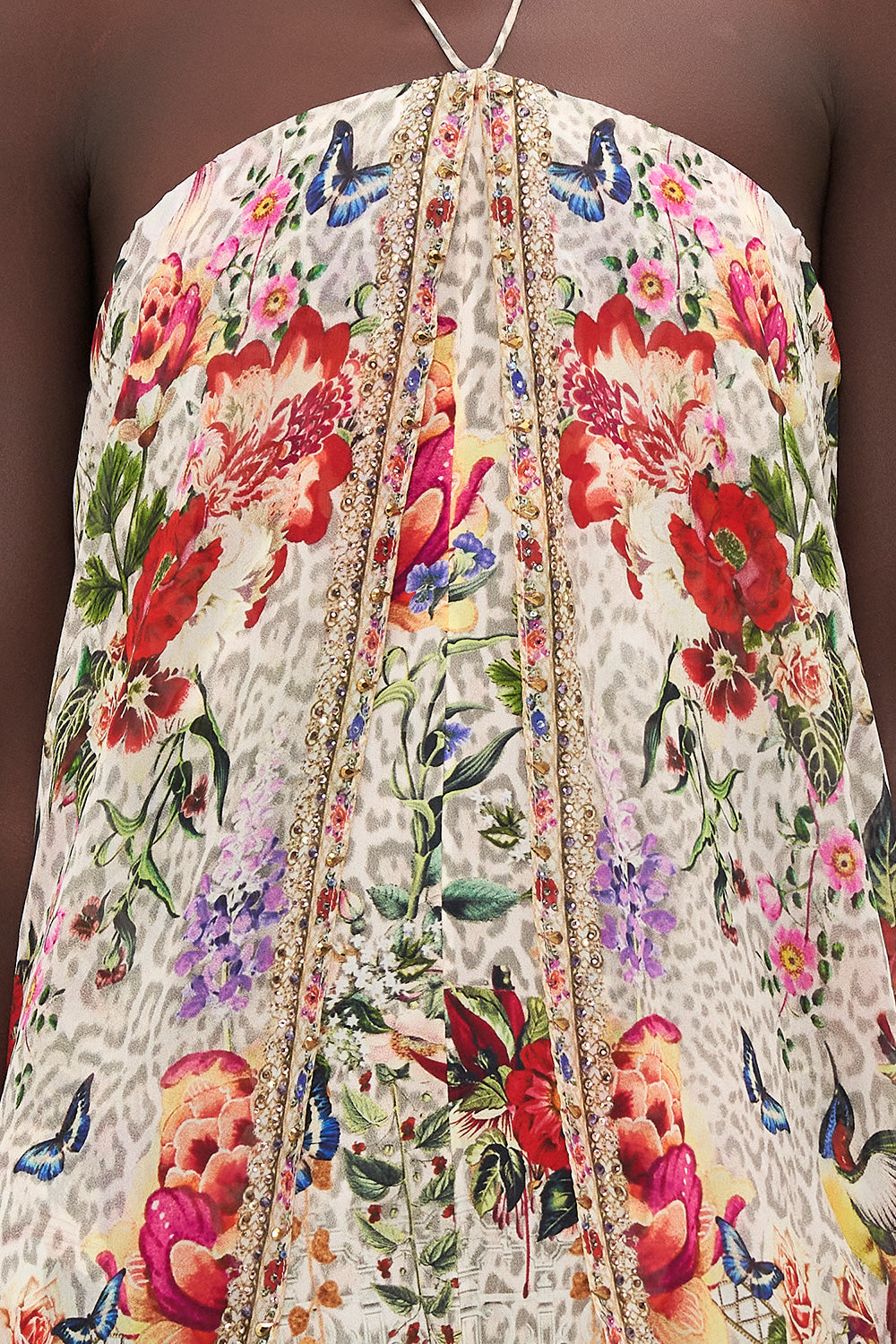 STRAPLESS OVERLAY PLAYSUIT LEOS BOUQUET