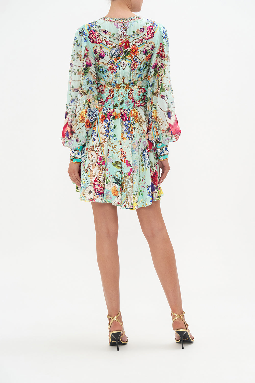 SHORT DRESS WITH BLOUSON SLEEVE HONEY HONEY