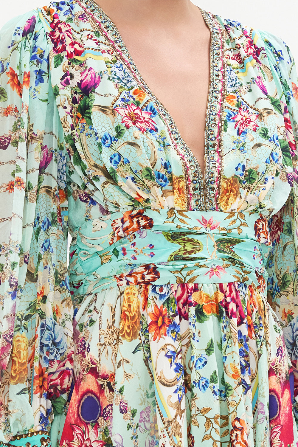 SHORT DRESS WITH BLOUSON SLEEVE HONEY HONEY