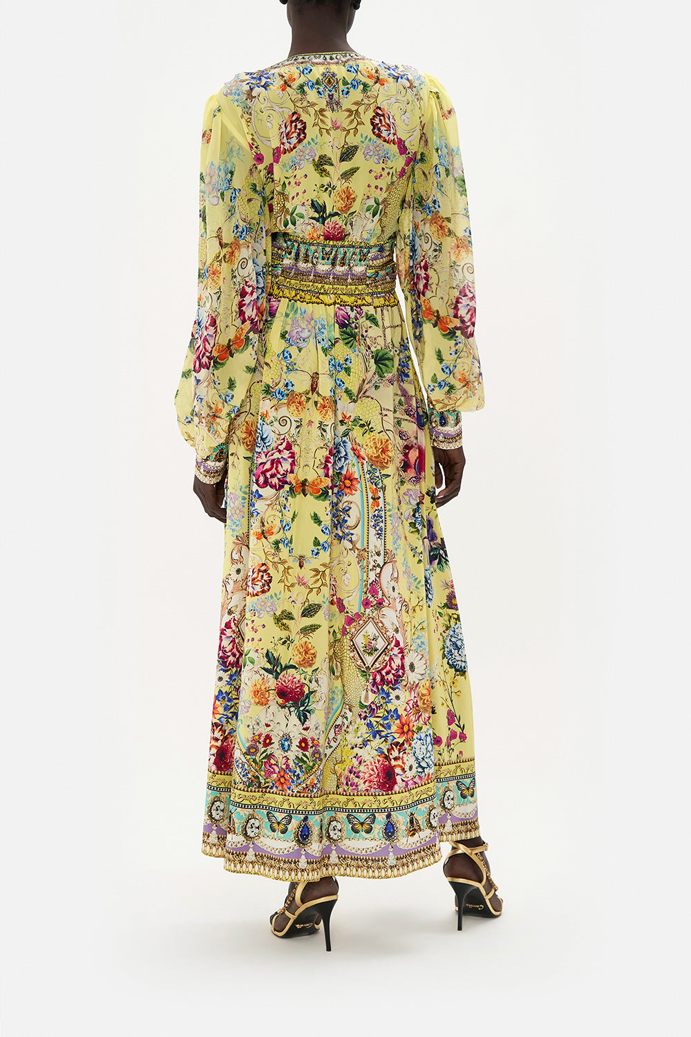 LONG DRESS WITH BLOUSON SLEEVE BIRDS AND THE BEES
