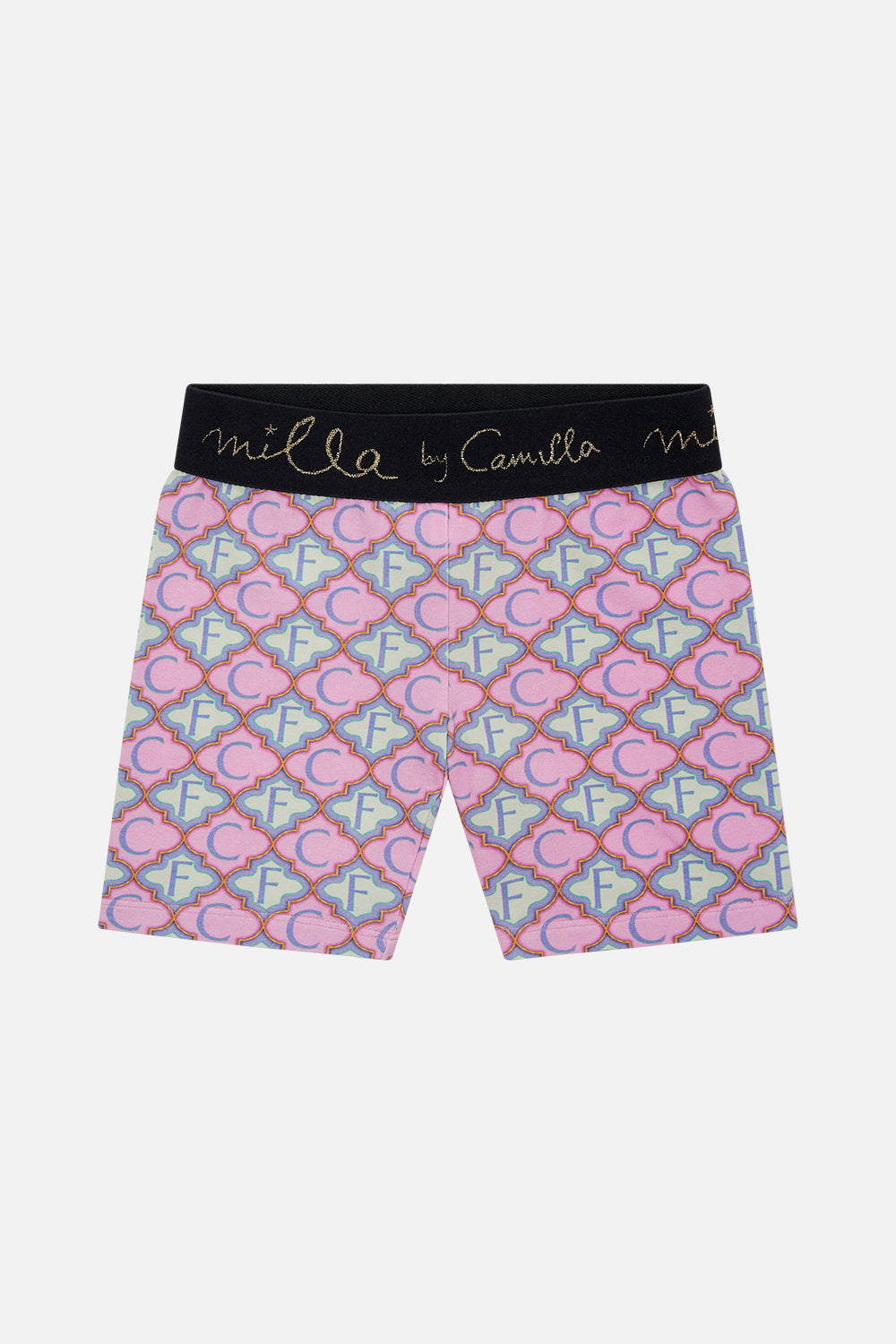 Product view of MILLA by CAMILLA kids bike short in Tiptoe The Tightrope print