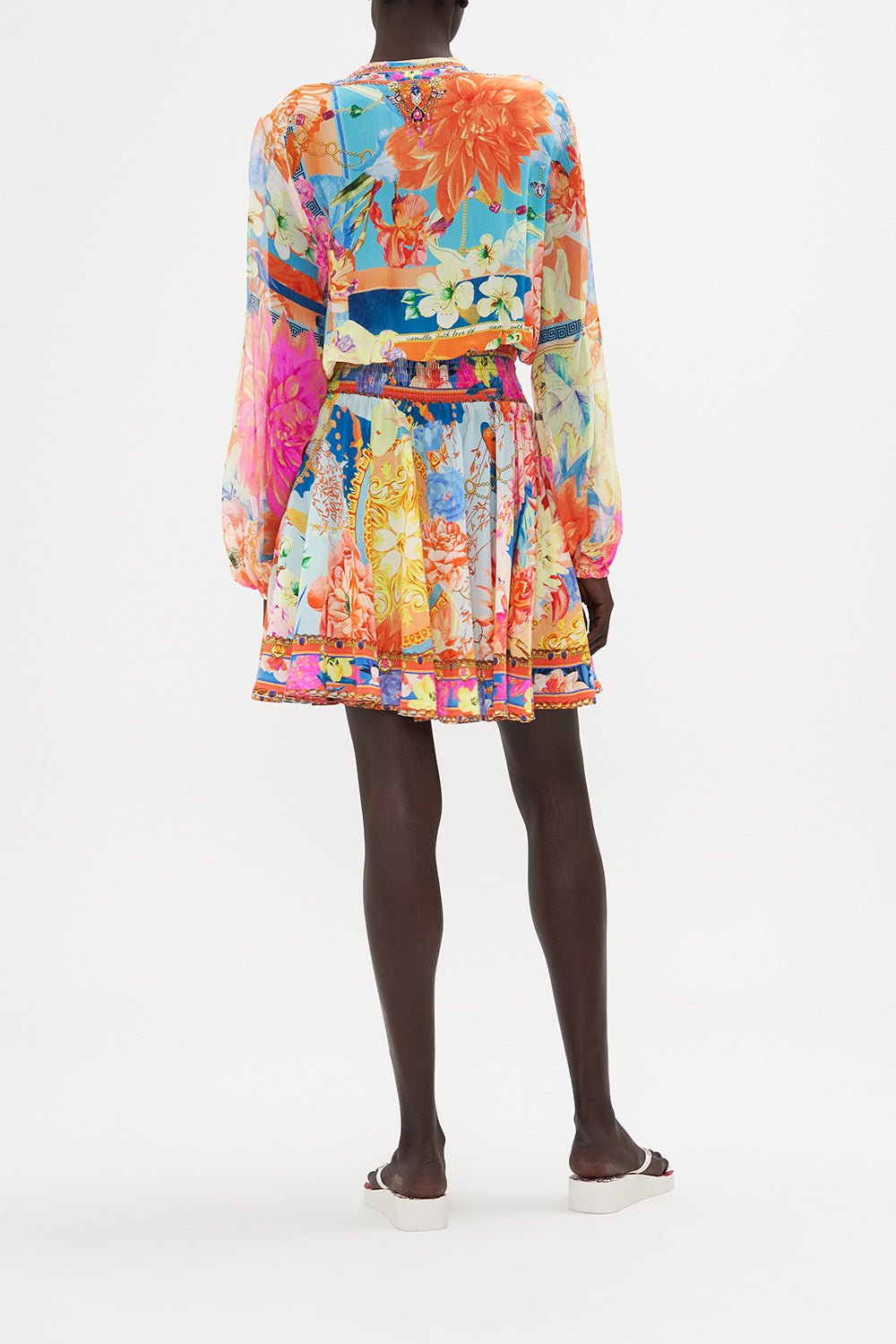 SHIRRED RELAXED SHORT DRESS MEET ME IN THE GARDEN