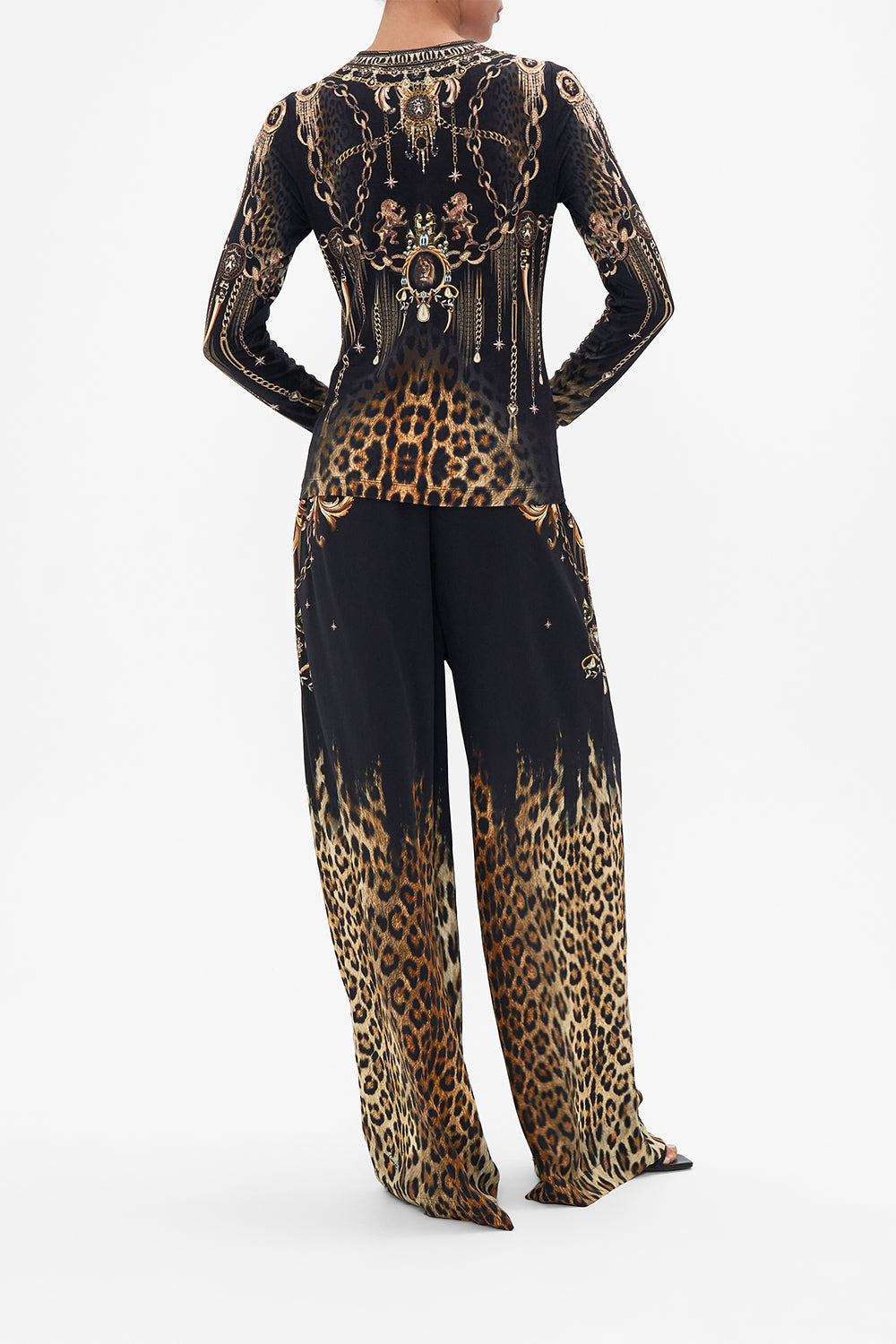 RUCHED LONG SLEEVE JERSEY TOP JUNGLE DREAMING