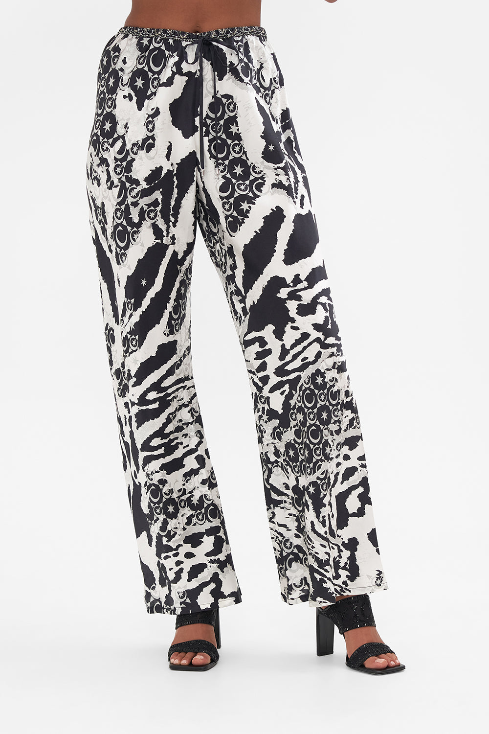 BIAS CUT DRAWSTRING PANT FELINE FANTASY