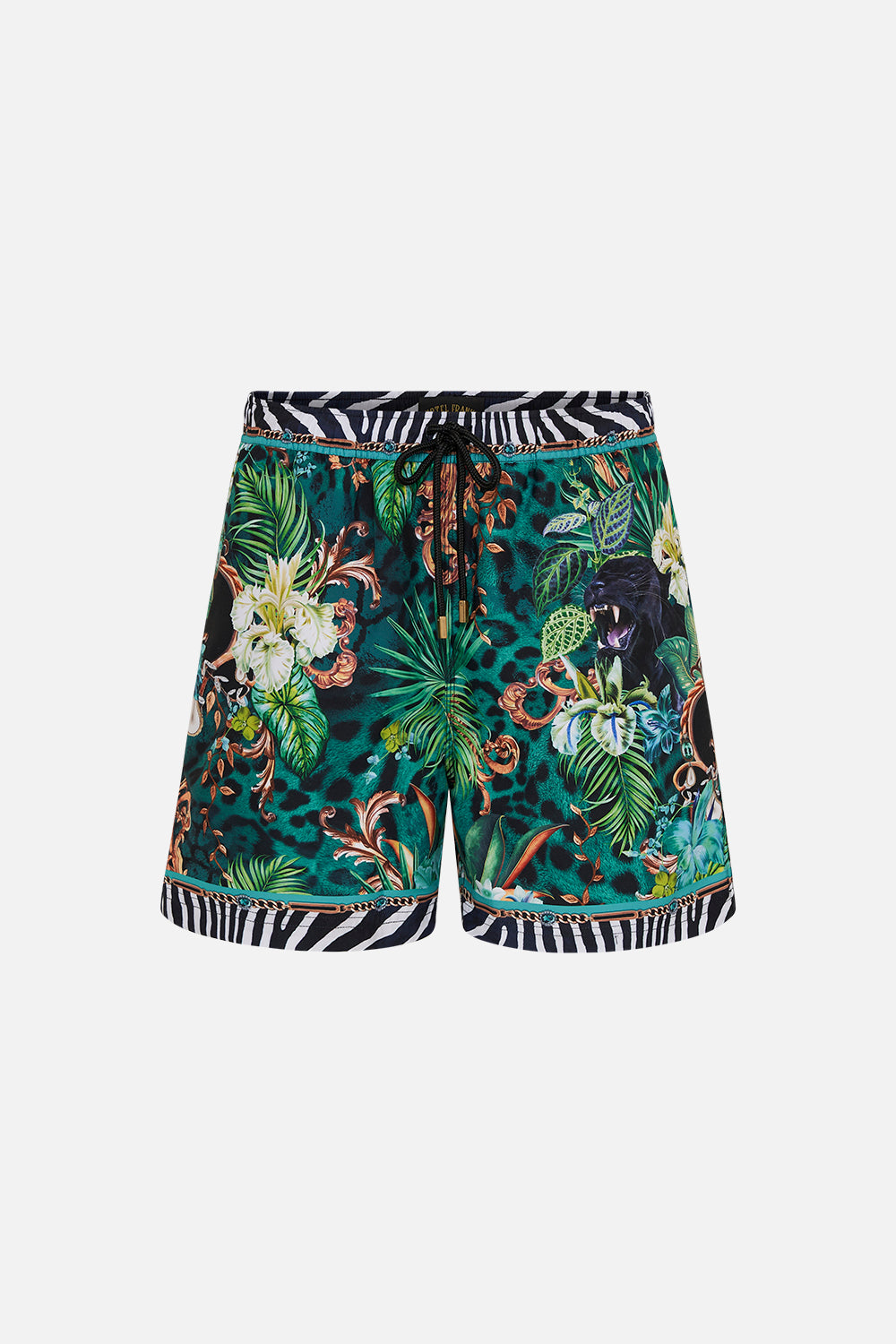 Product view of Hotel Franks by CAMILLA mens green boardshorts in Sing my Song print